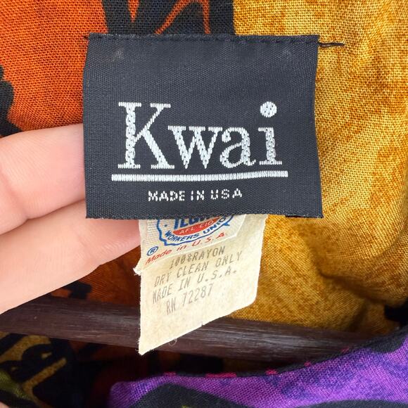 Vintage 90s 2-Piece Skirt Set Bold Paisley Geometric Jewel Tones Size 6 Fall - Picture 3 of 7